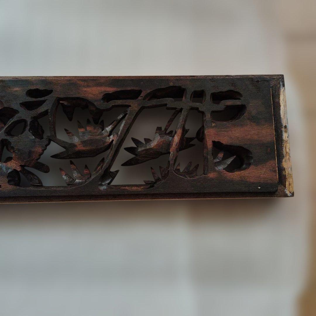 縞黒檀　欄間オープン仕上げ