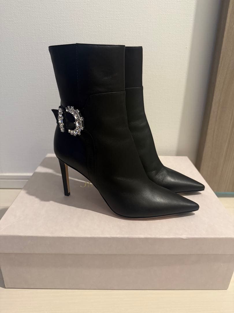 【新品未使用】JIMMY CHOO ショートブーツ BLACK 38 24.5