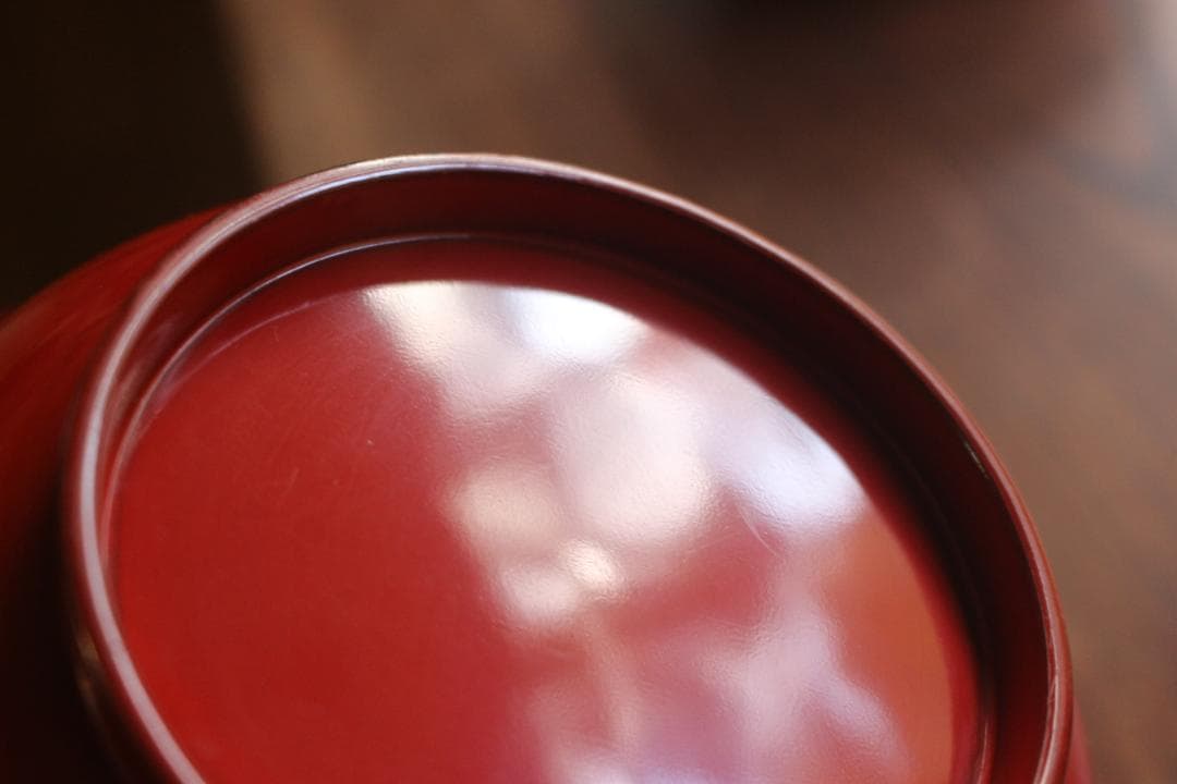 デッドストック！時代金縁朱漆に極上松竹梅沈金の映える大椀2点（検輪島塗雑煮椀