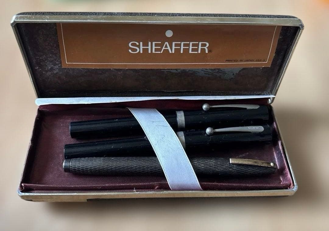 SHEAFFER シェーファー シルバー万年筆 ゴールド14K585 3本セット