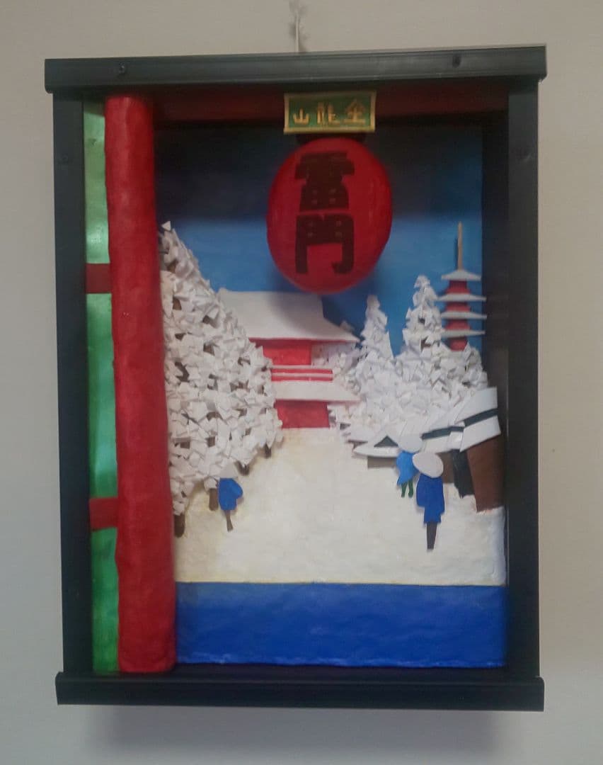 浅草雷門の雪景色