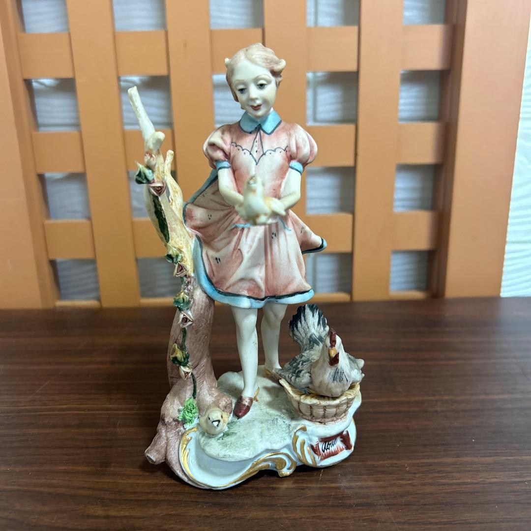 装飾陶磁器　 18〜20世紀イタリア製のカポディモンテ置物 希少　良品