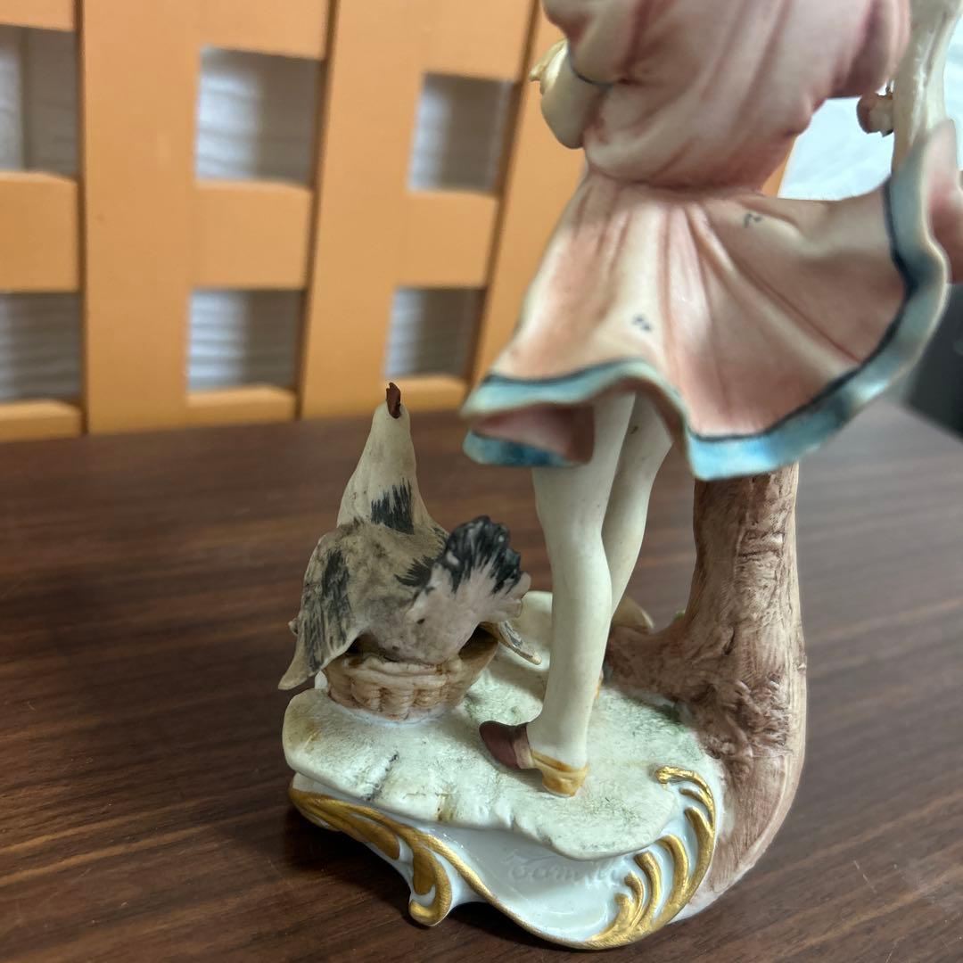 装飾陶磁器　 18〜20世紀イタリア製のカポディモンテ置物 希少　良品