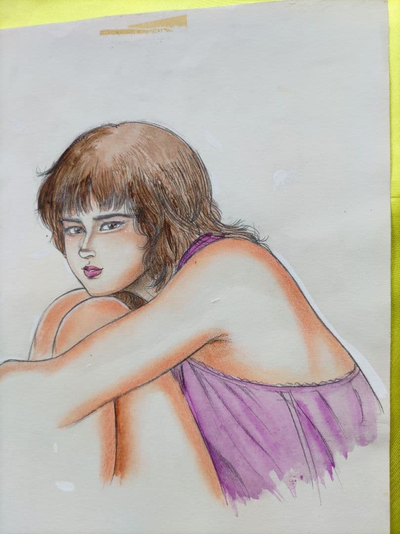 三条友美 直筆カラー原画 少女菜美 第2部第3巻の裏表紙原稿　真作