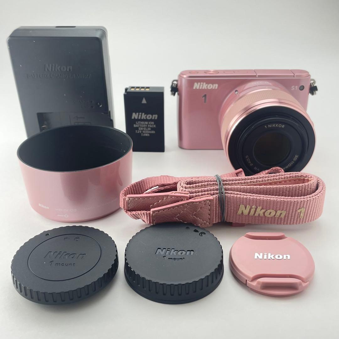 【ショット数1000・返品保証】Nikon1 S1 ピンク 標準レンズキット
