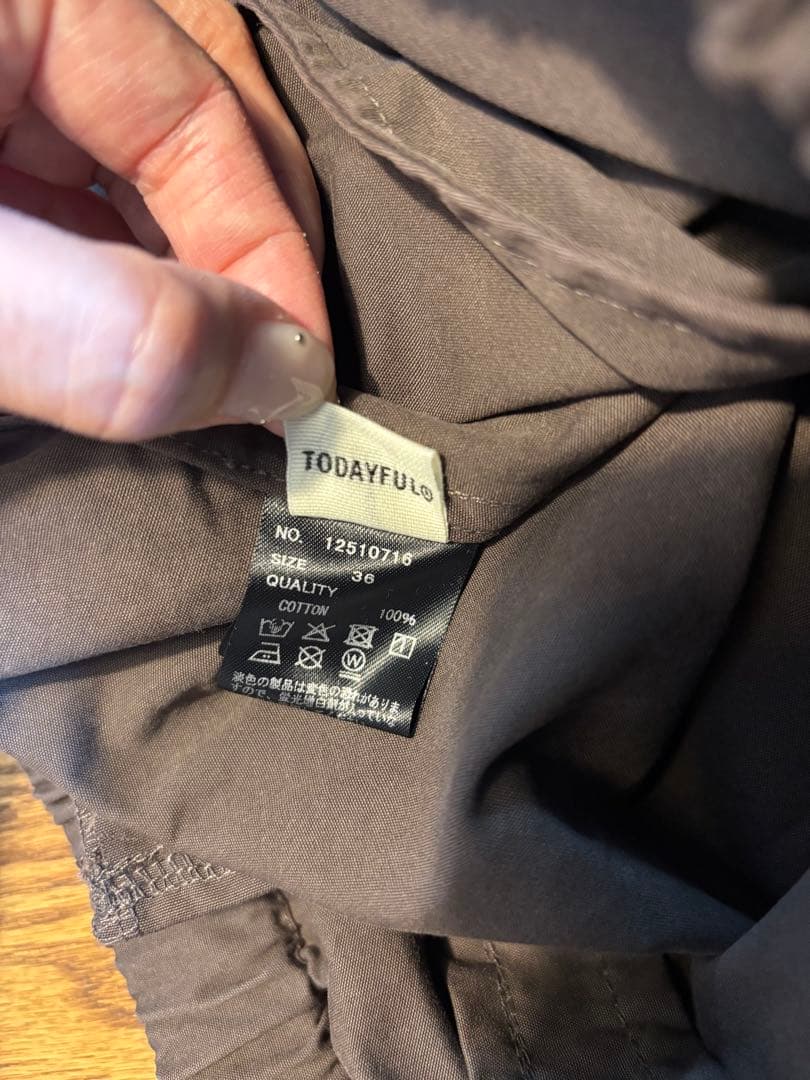 Todayful コットンイージーパンツ 36