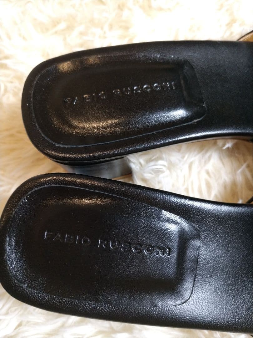 【美品】39 ファビオルスコーニ ミュール サンダル ブラック 24cm