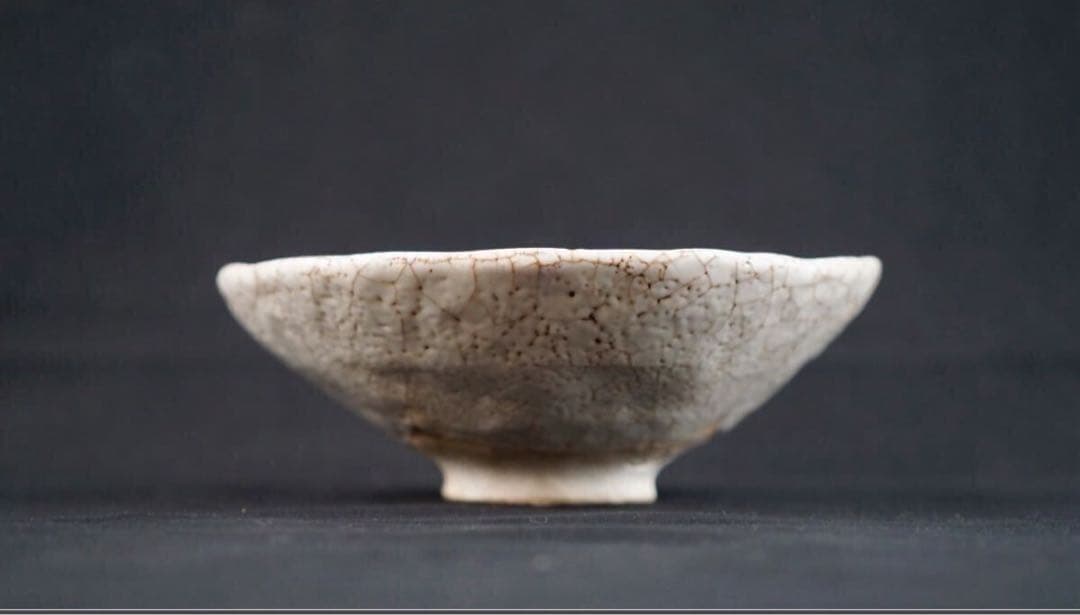 加藤麦岱 作 志野 平茶碗 共箱 茶道具