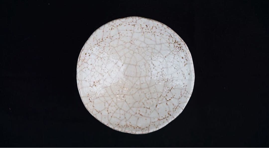 加藤麦岱 作 志野 平茶碗 共箱 茶道具