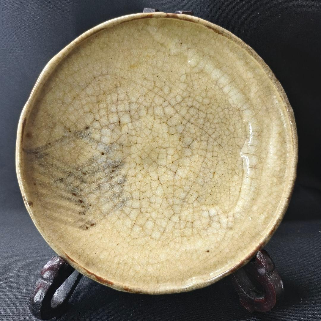 志野焼 絵志野 小皿 貫入あり 幕末アンティーク コレクター放出美品 旧家蔵出