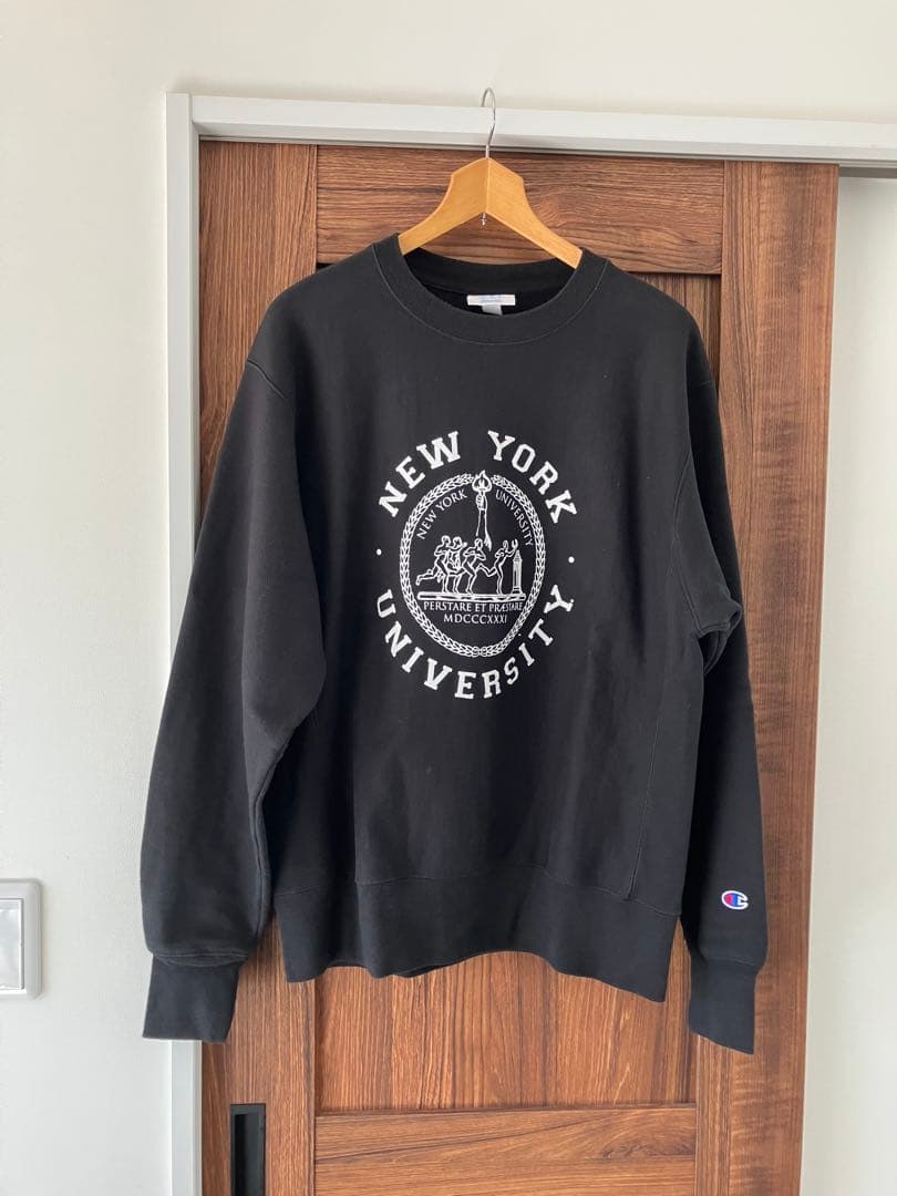 Champion Reverse Weaveニューヨーク大学 ブラック M