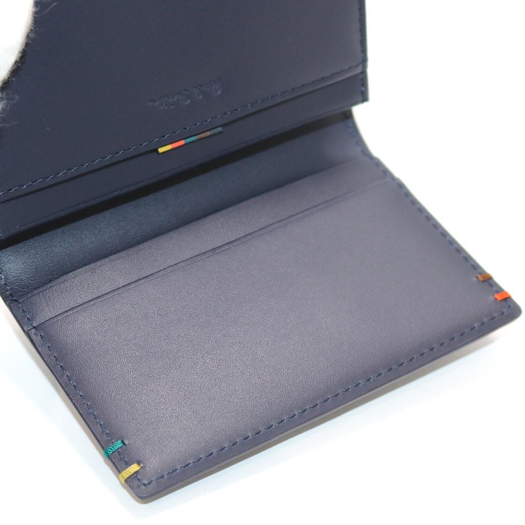 【未使用級】ポールスミス レザー 名刺入れ カードケース ネイビー BPS853