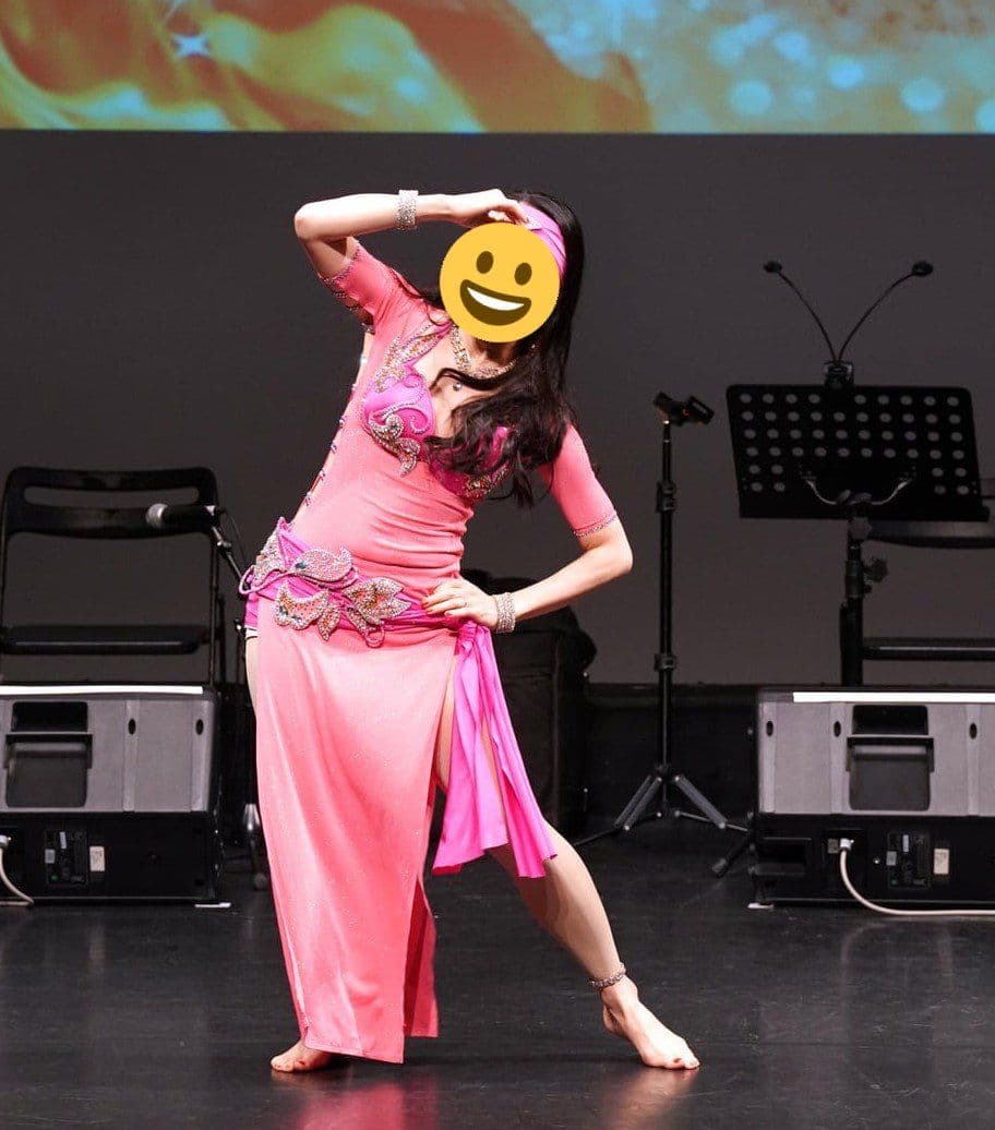 ベリーダンス 衣装セット 色:ピンク