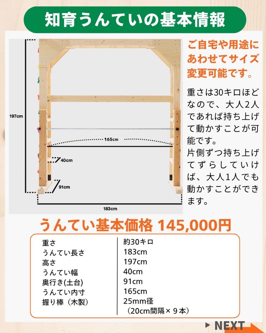知育うんてい　正規品　模倣品注意　室内うんてい　雲梯　ボルダリング