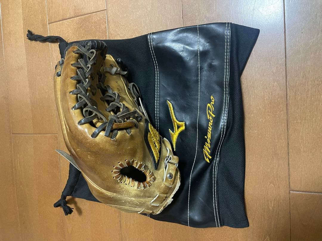 た*ん様 MizunoPro 硬式グローブ ブラウン 専用袋付き
