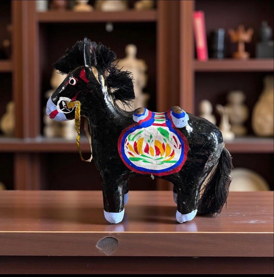 宮城県 郷土玩具 仙台張子 《黒馬》 本郷だるま屋 干支飾り 午年