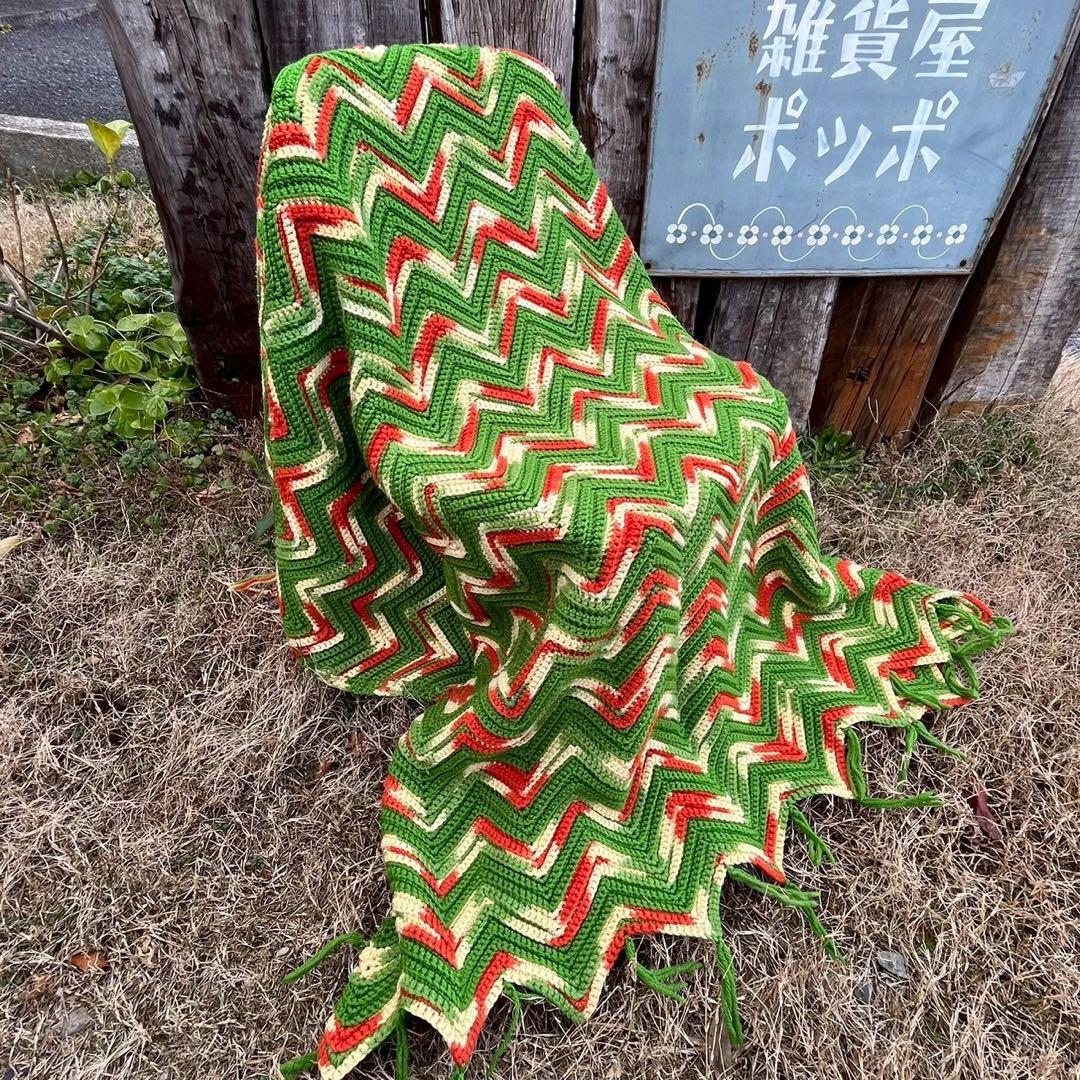 【USA vintage】グラニーブランケット ラグ アメリカ ビンテージ