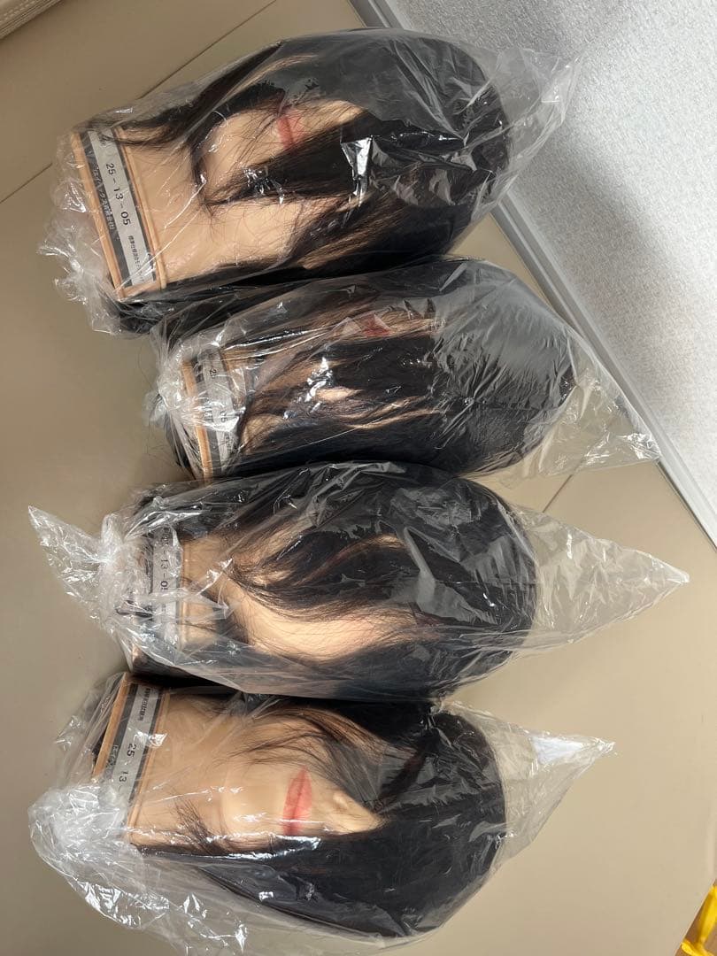 黒ウィッグ6個セット コーム付き 国家試験