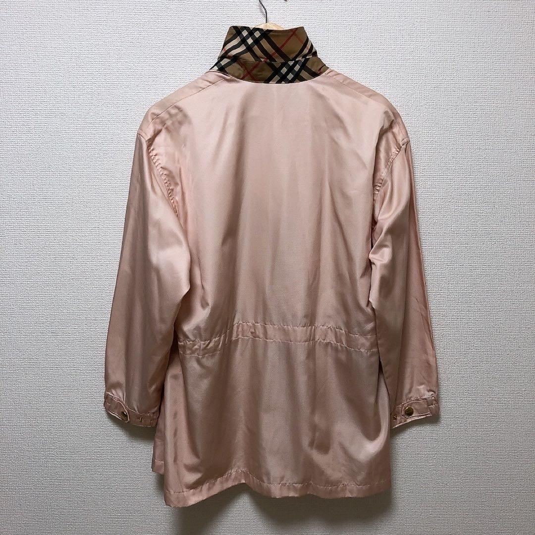 バーバリー　ブルゾンコート　金ボタン　ピンク　ノバチェック