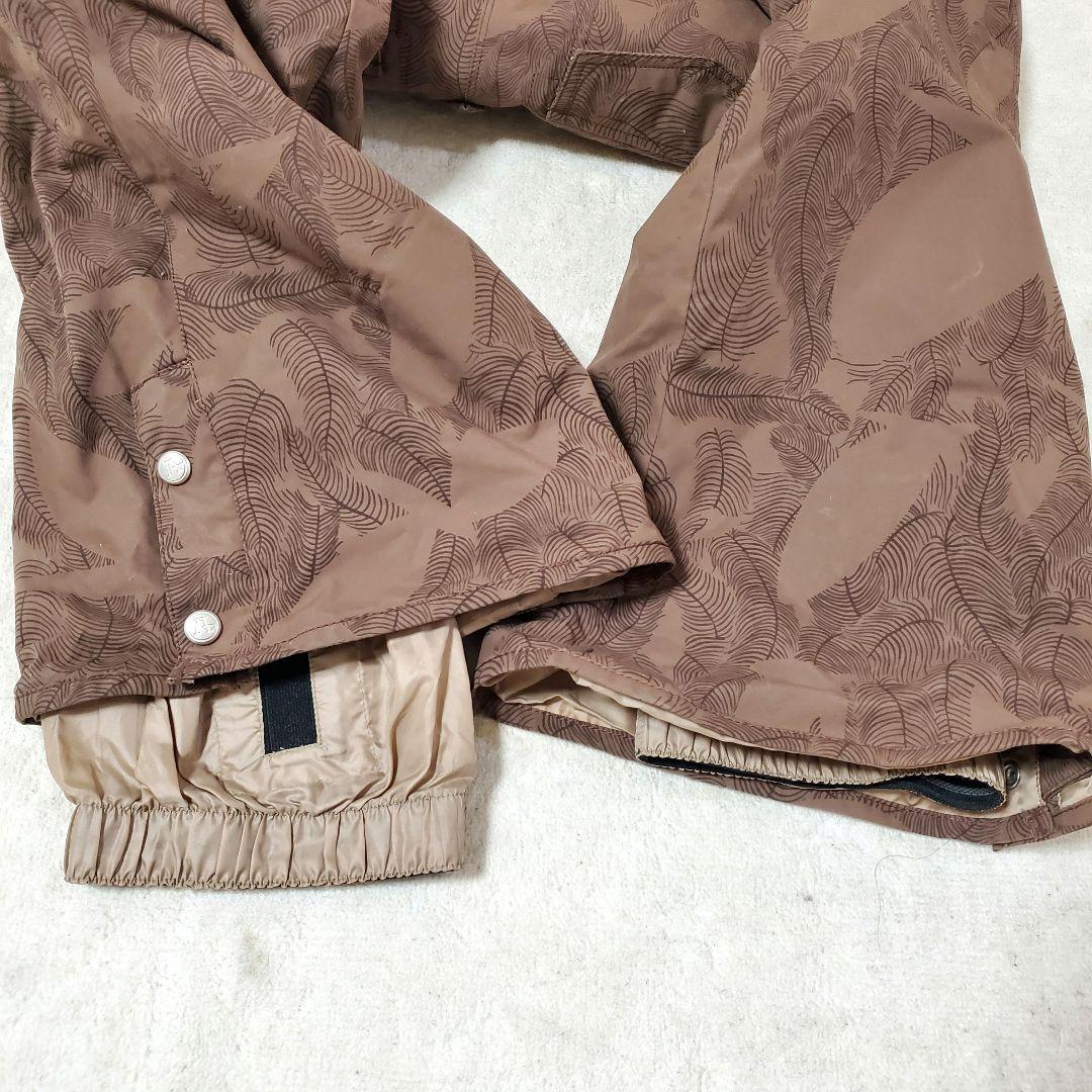 スノーボード スキーウェア上下セット ホワイト・ブラウン kensho abe