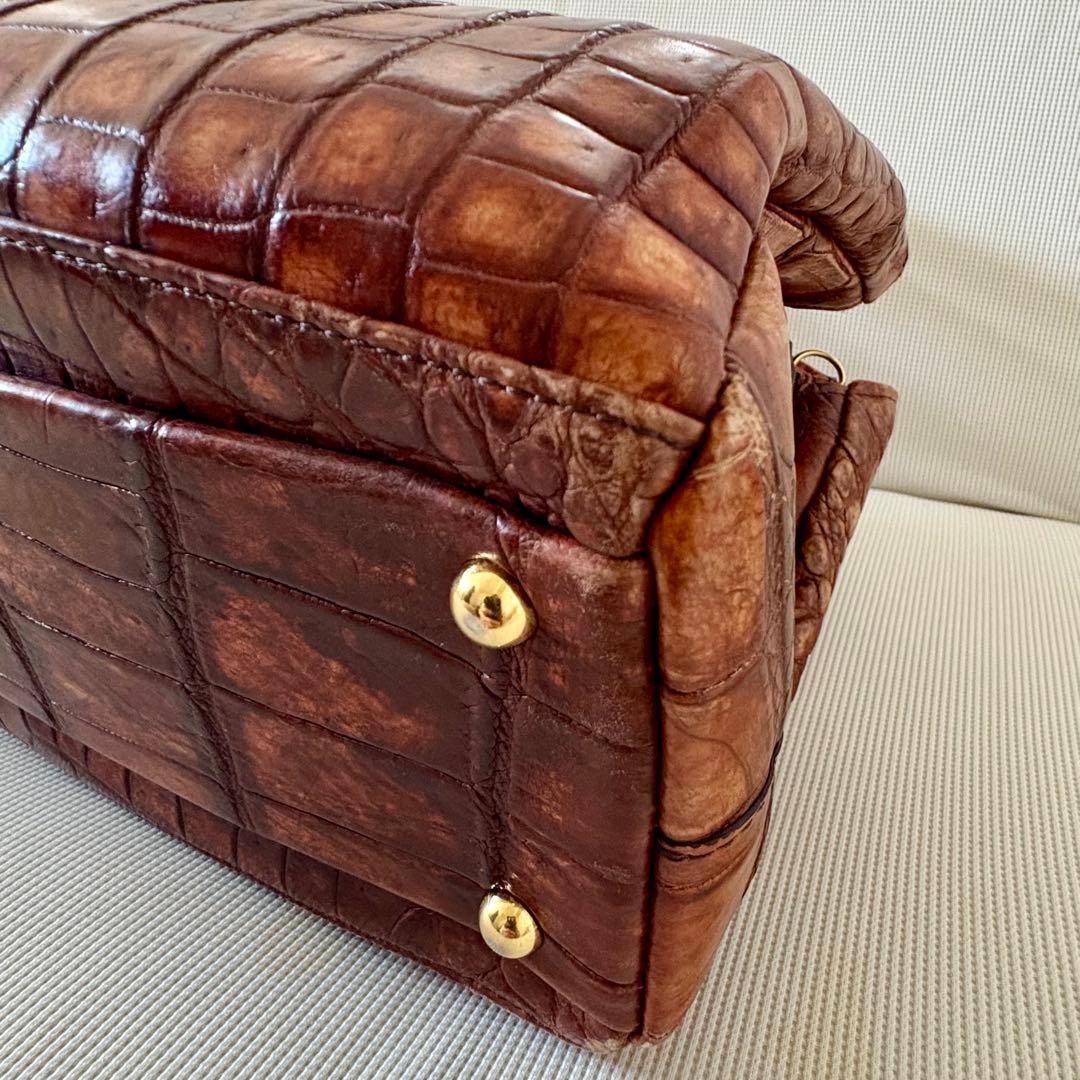 【美品】JRA認定 クロコダイル レザー 2WAY ハンドバッグ 本革 高級感