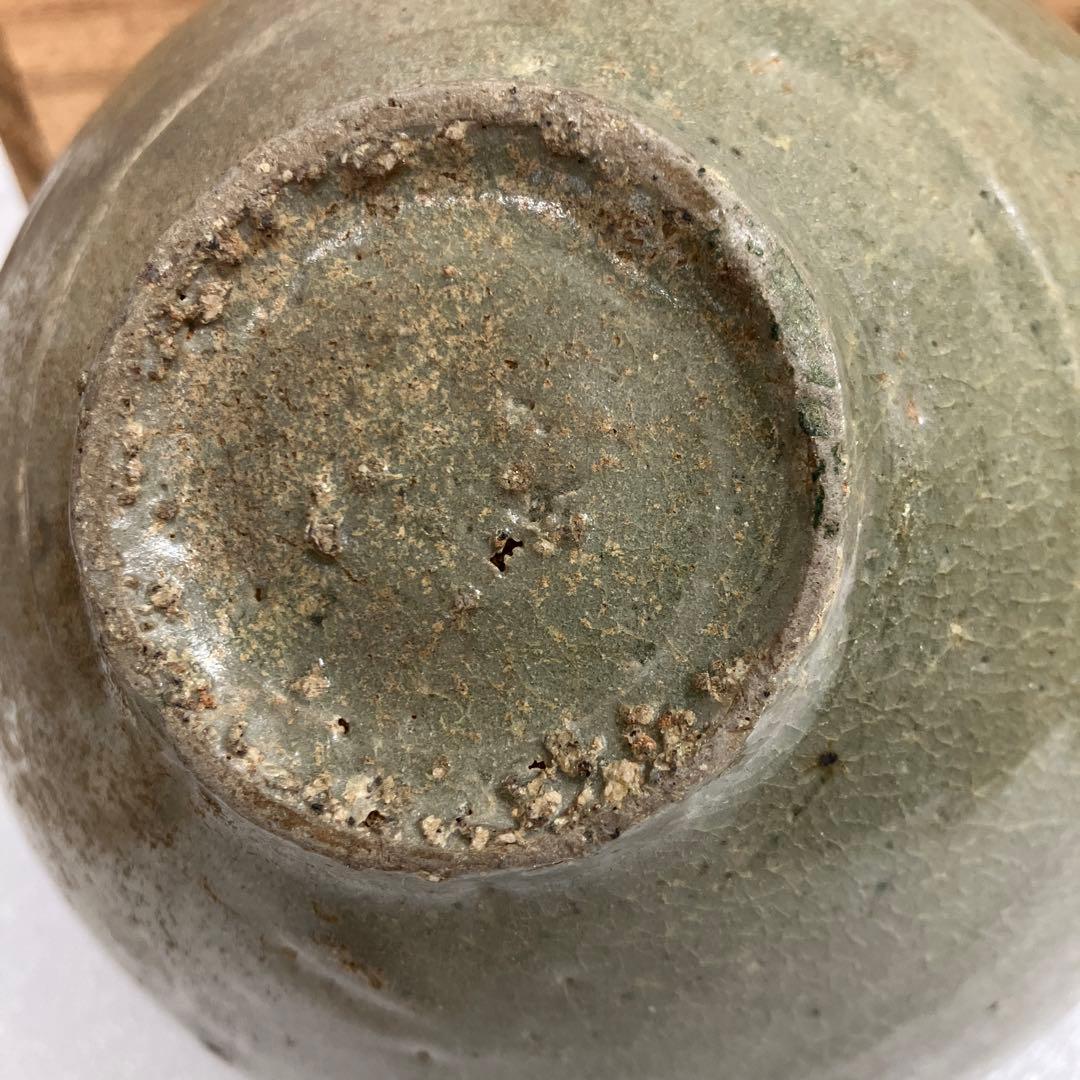 骨董品　茶道具　茶碗　高麗　青磁　堅手茶碗　共箱　N246SJC