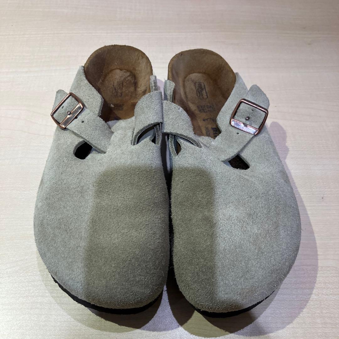 BIRKENSTOCK Boston LEVE ベージュ牛革スエード サンダル