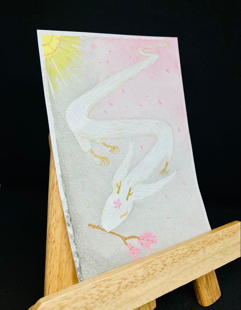 ✿白龍『春風』✿ 龍神　開運絵画　厄除け　浄化　龍の棲家