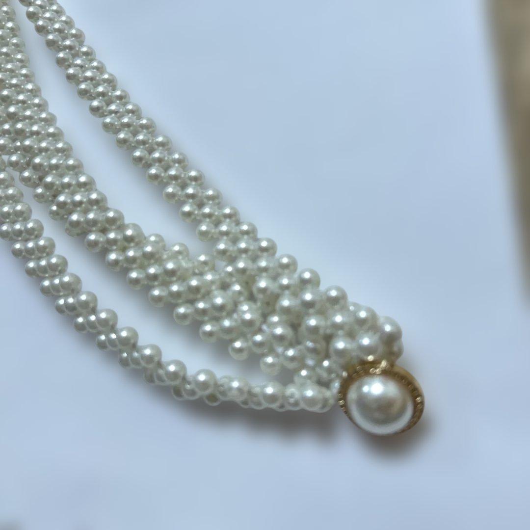 ゆかた Lサイズと、浴衣ようパール帯締めのセット ホワイト✖ブラック