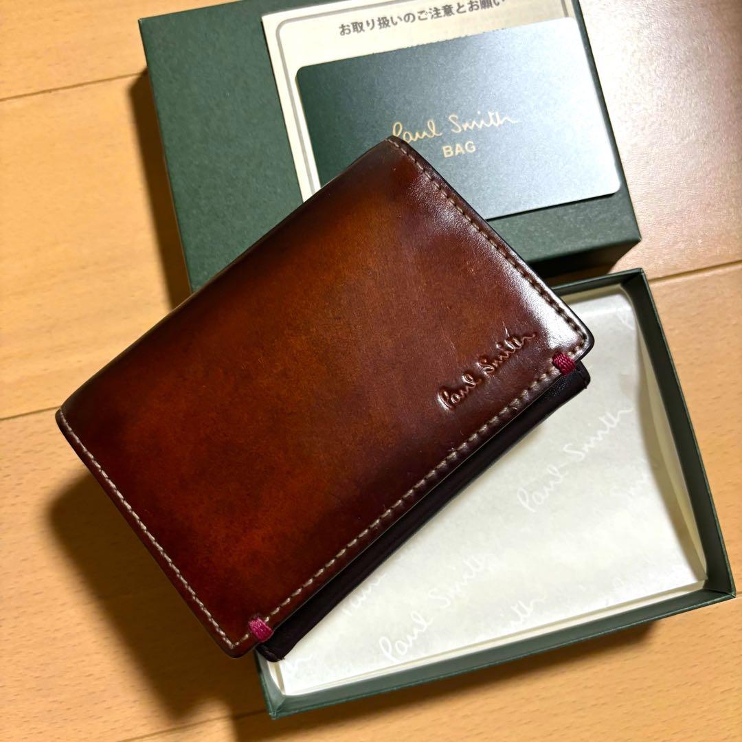 Paul Smith 名刺入れ　コードバン　最上位モデル　ブラウン　総革仕様