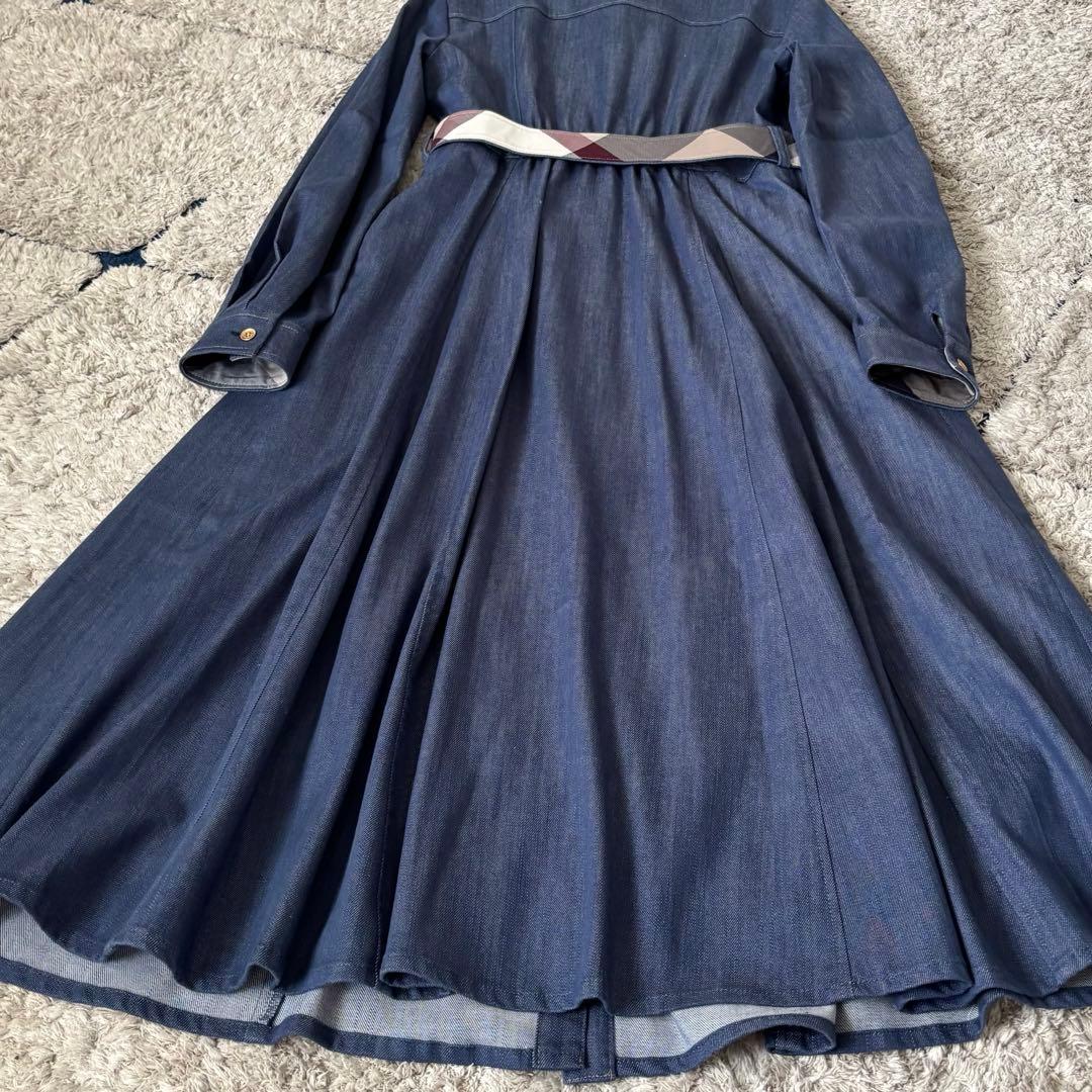 【極美品✨】ブルーレーベルクレストブリッジ　シャツワンピース　ベルト　チェック