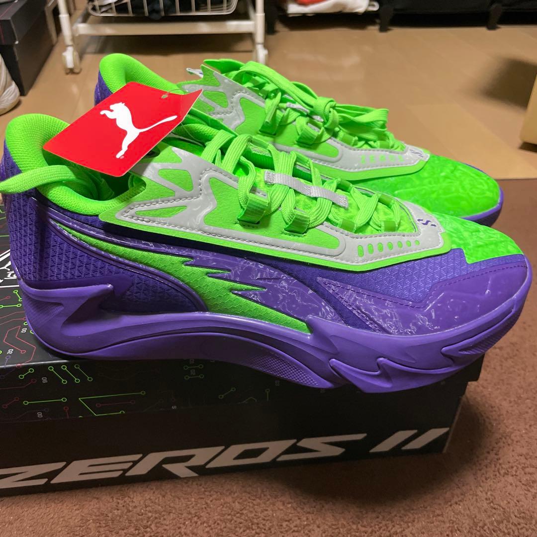 値下げ可能PUMA ZEROS II バスケットシューズ グリーン/パープル