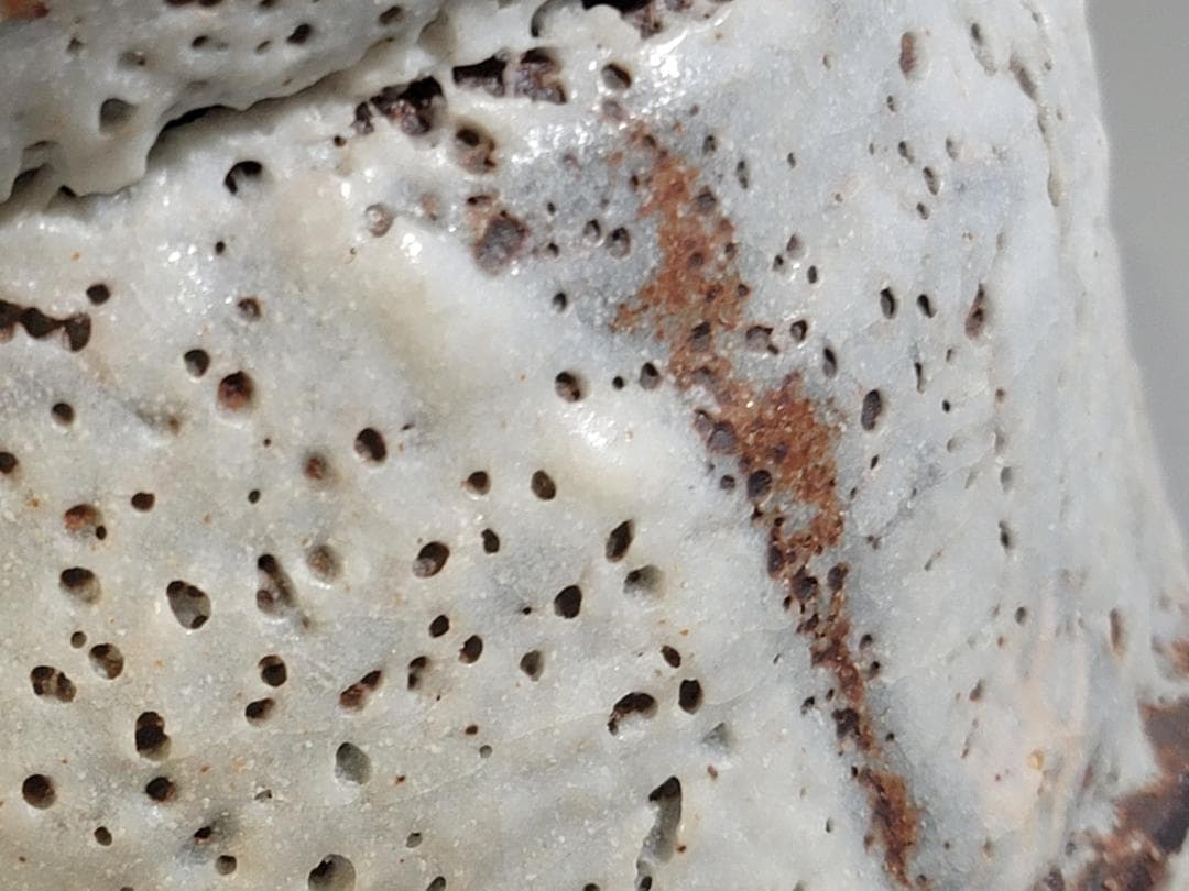 茶道具 鼠志野 水指 塗替蓋 共箱 DT475