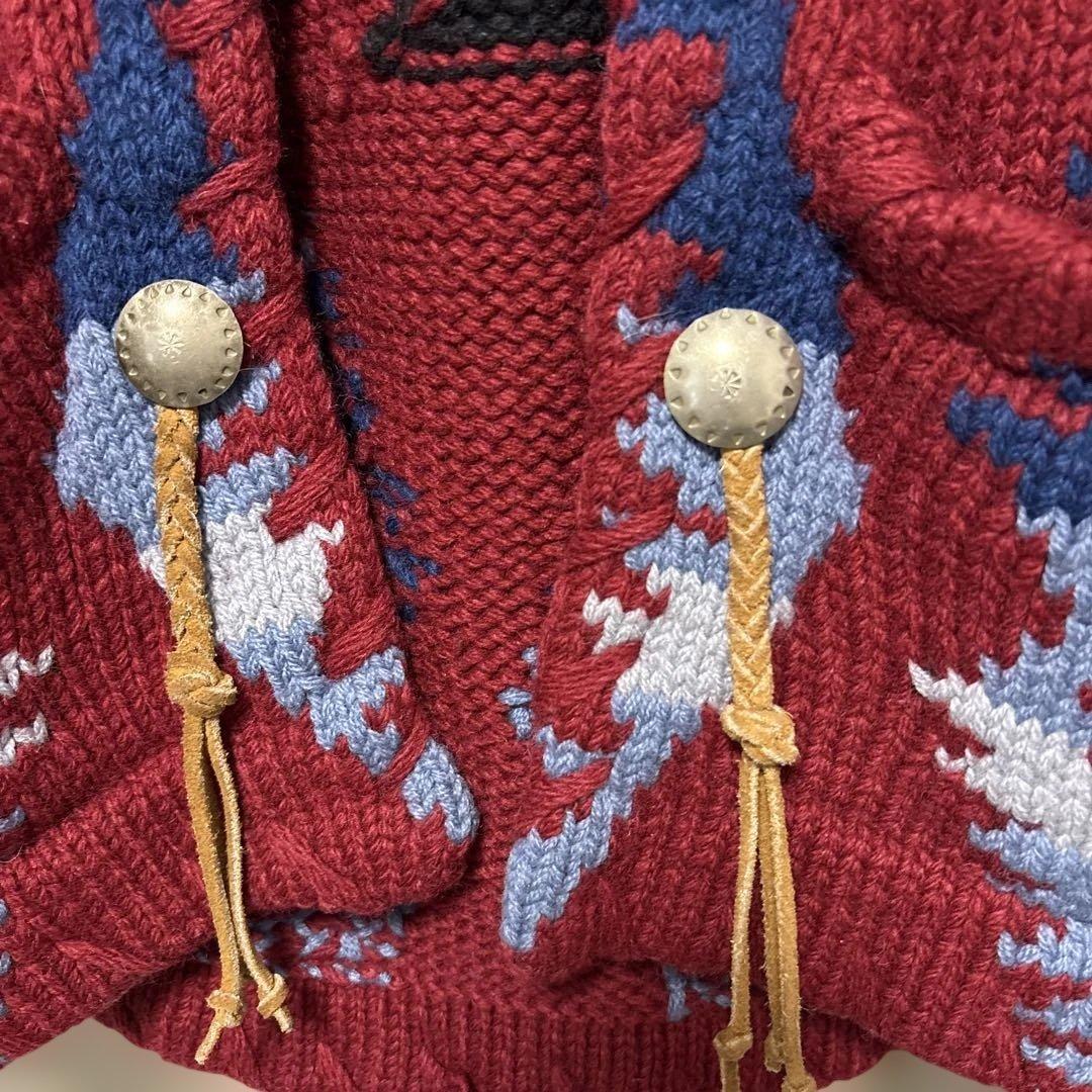 あ*ろ様 渋さ抜群 圧巻のネイティブ柄 ラルフローレン ニット カーディガン ガ