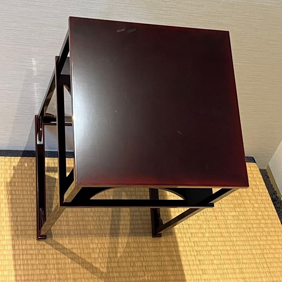 輪島塗 糸巻透し二重棚 共箱 炉・風炉用 茶道具