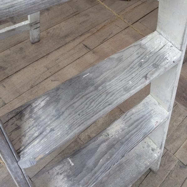 イギリス アンティーク 家具 木製ラダー ステップ はしご ペイント 6119e