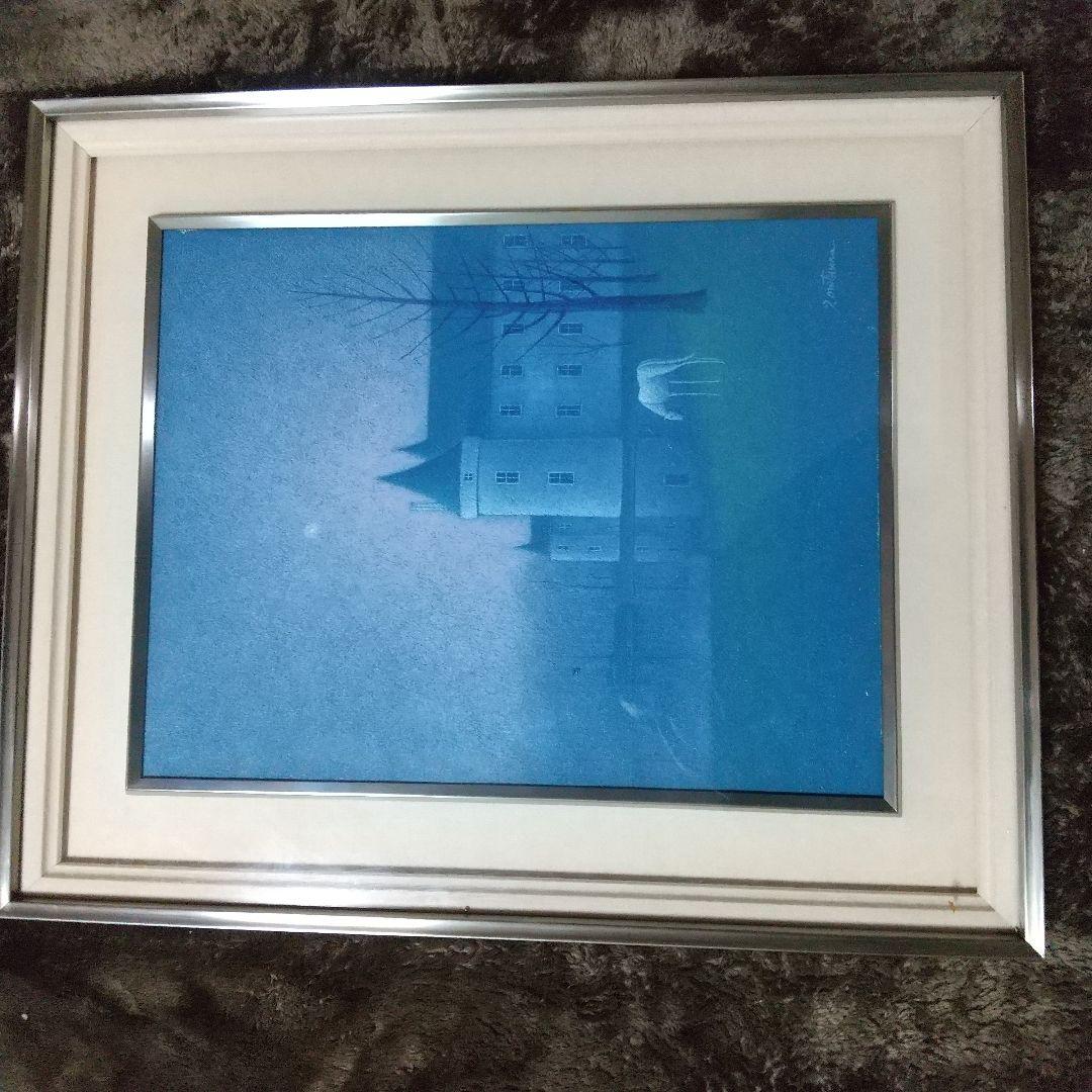 絵画 松浦敬文 水辺の城 F6号 油彩画 油絵 風景画 開運 風水画