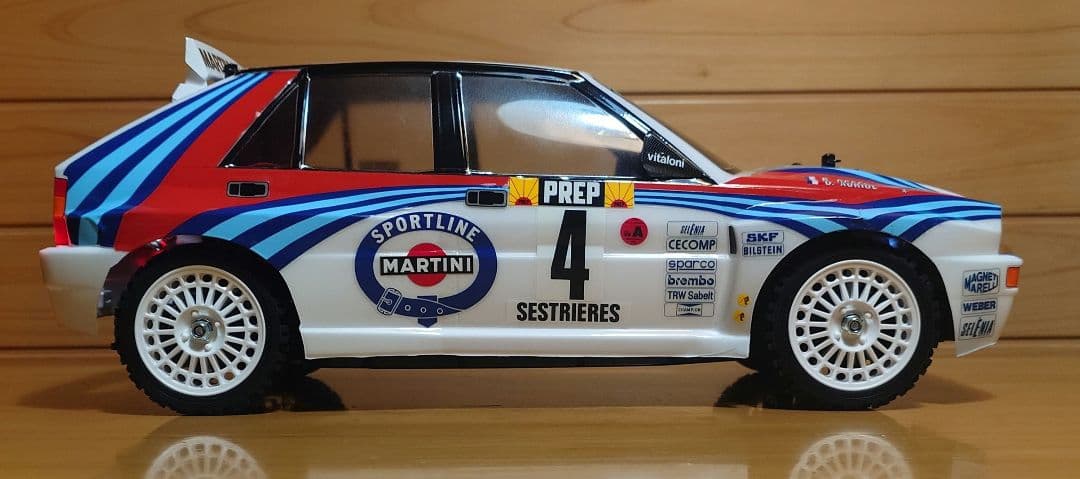 田宮RCランチアデルタインテグラーレLEDライト付＆プロポバッテリ…完成品セット