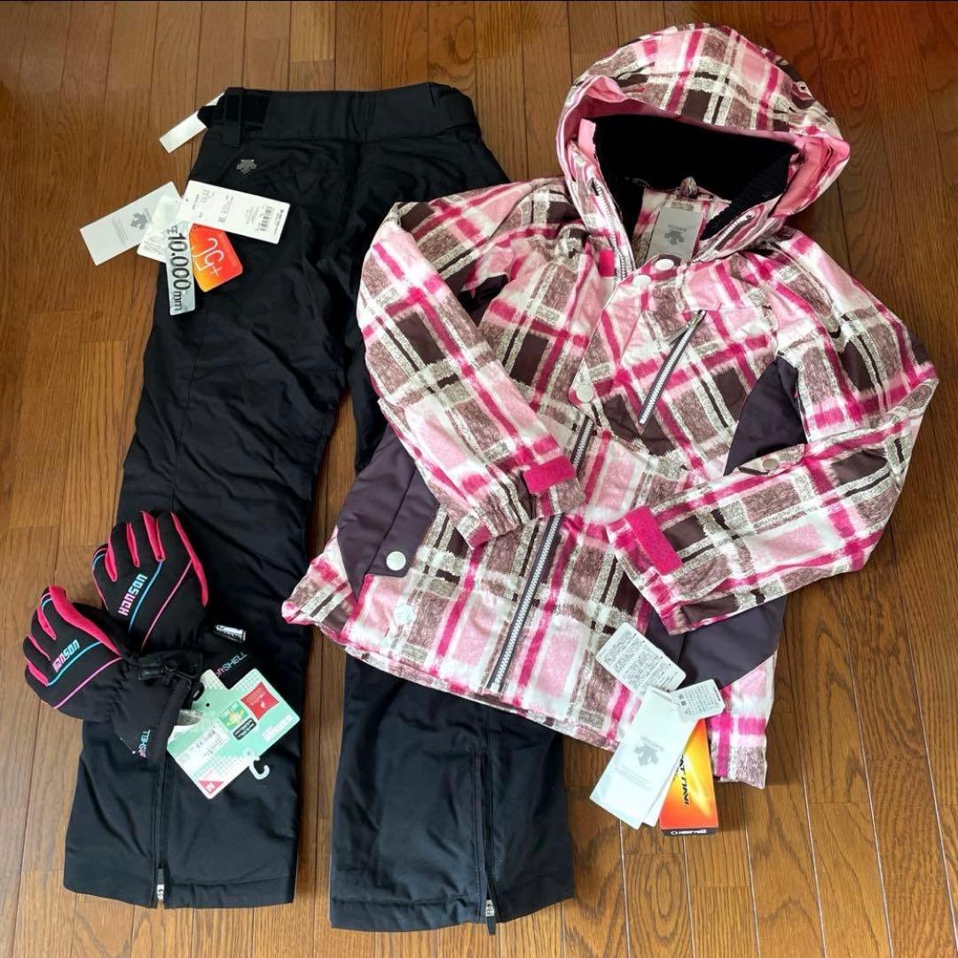 【未使用·タグ付き】DESCENTE 上下ウェア グローブ 3点 スキー スノボ