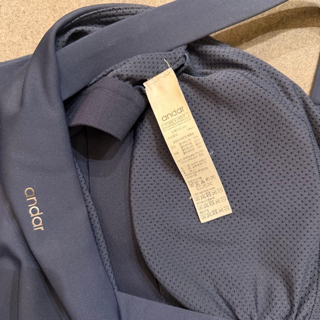 andar ヨガウェア 3点セット ネイビー・ターコイズ・ホワイト