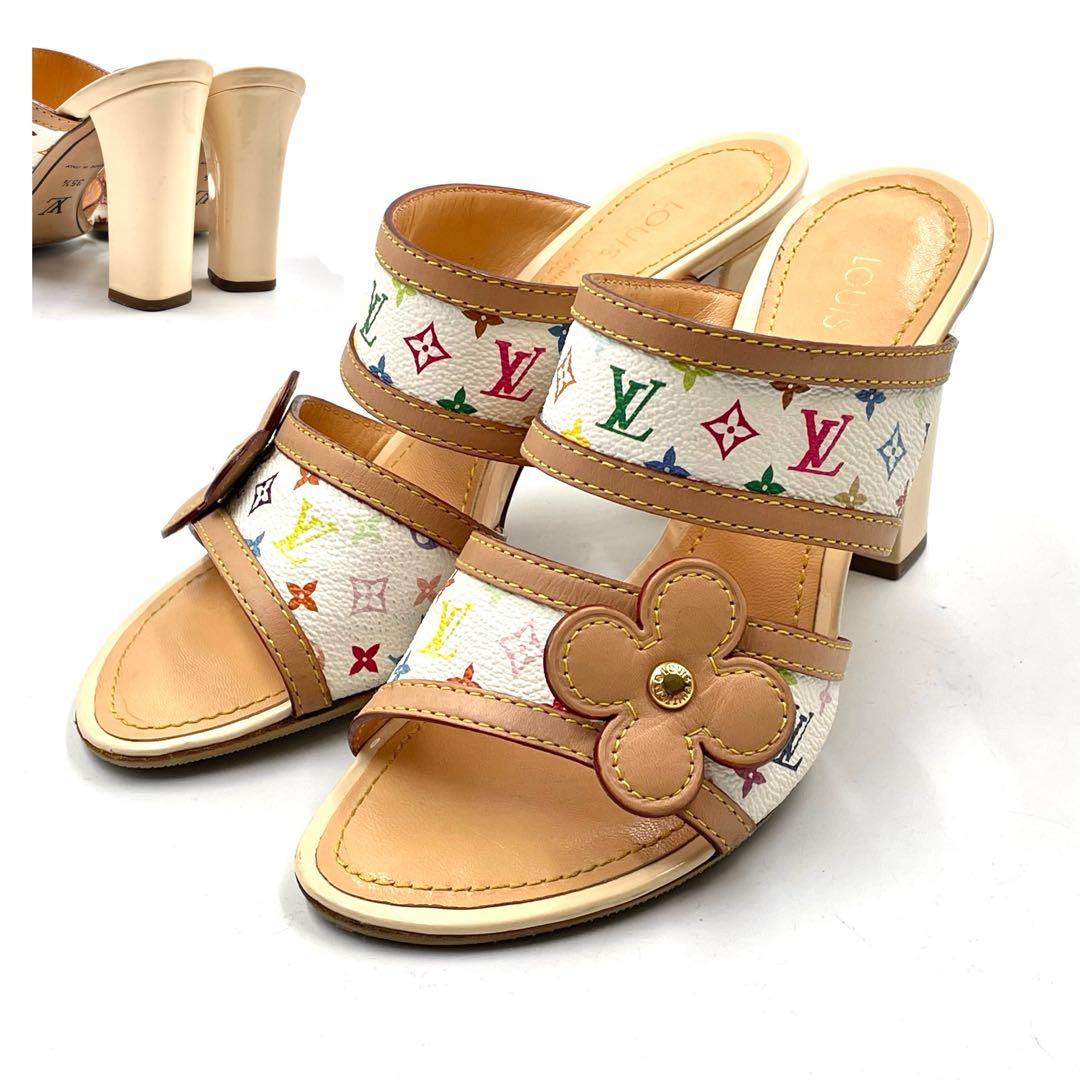 《超美品》ルイヴィトン サンダル パンプス モノグラム マルチカラー35 1/2