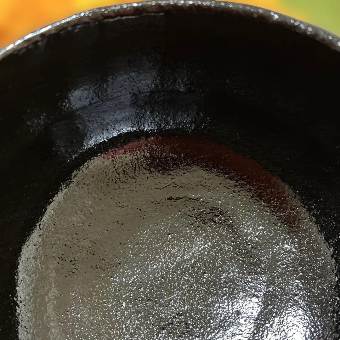 木箱入り 三代 松楽 作 黒楽 茶碗