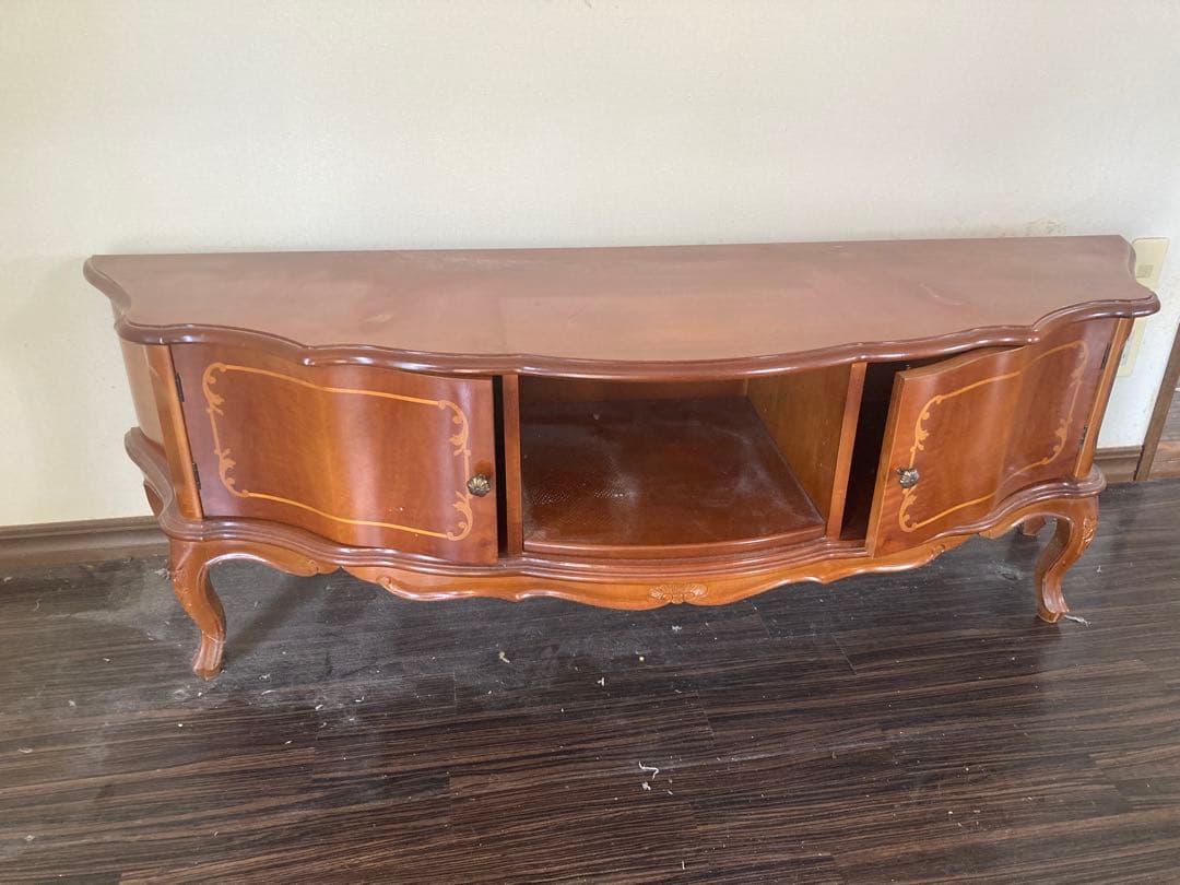 【イタリア製】高級 象嵌 テレビボード幅165cm 猫脚 クラシック家具 TV台