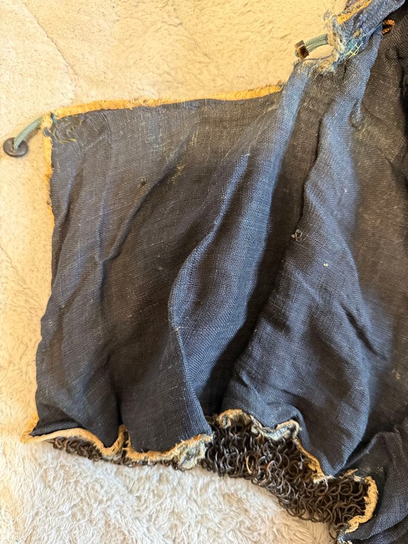 ⭕️ 江戸時代　鎖帷子　【鉢金付き鎖頭巾】　幕末　新撰組　忠臣蔵　❶