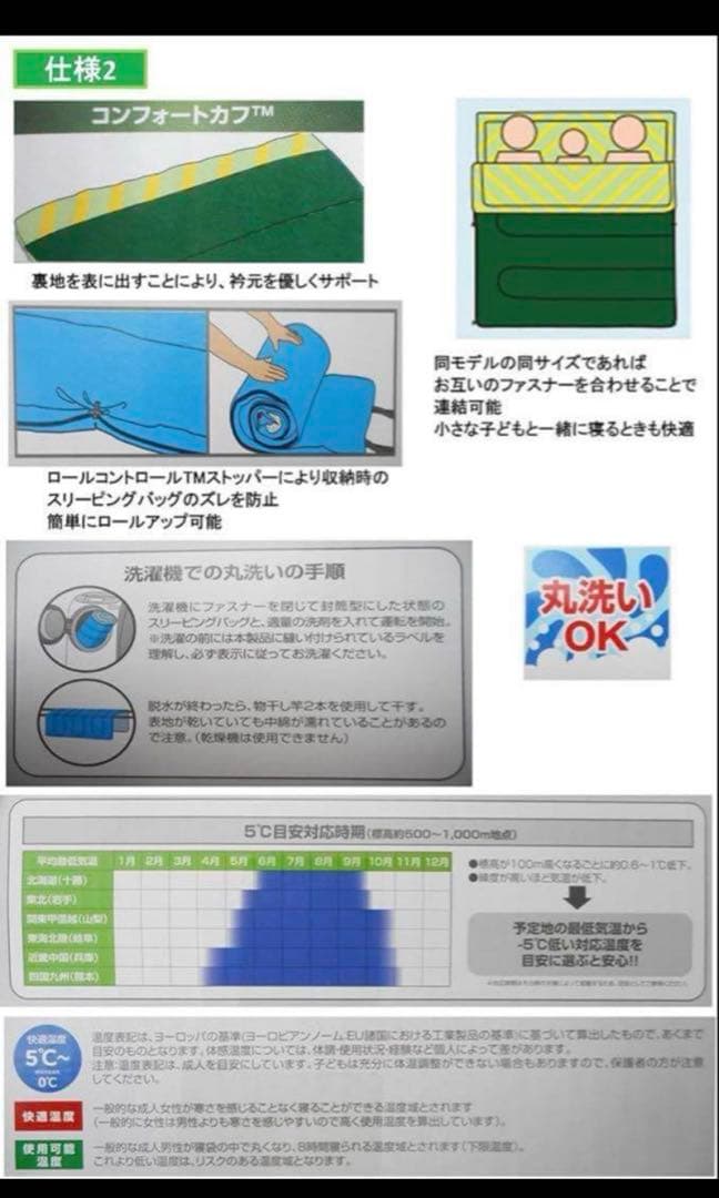 Coleman コールマン　ファミリー2in1 C5 シュラフ　寝袋