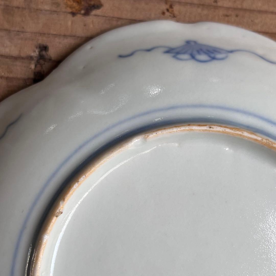 骨董　古伊万里　雛　　立雛　5寸皿　5客組