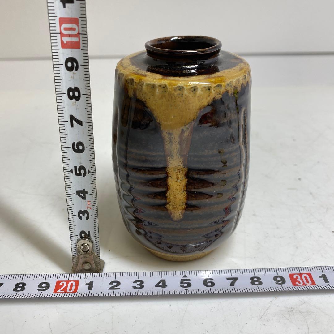 ☆茶3膳所焼 利休瀬戸写茶入 共箱　 高さ約9.5cm 東R8-0213①