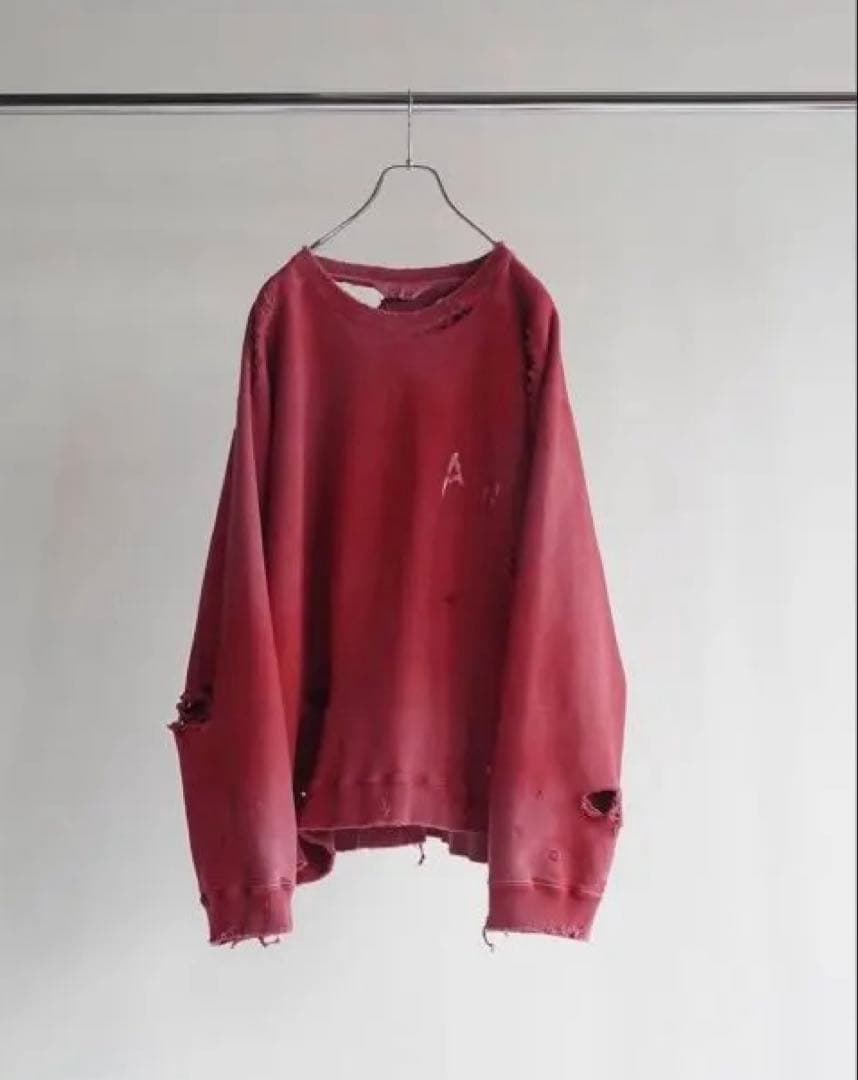 トップス ANCELLM CRASH UNEVEN OVER SWEAT SIZE1