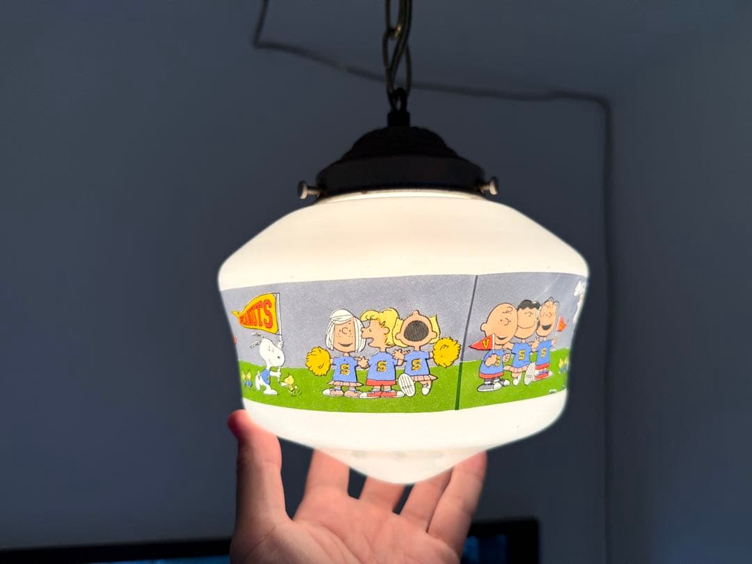 ビンテージ スヌーピー ライト ガラス製 コンセント式