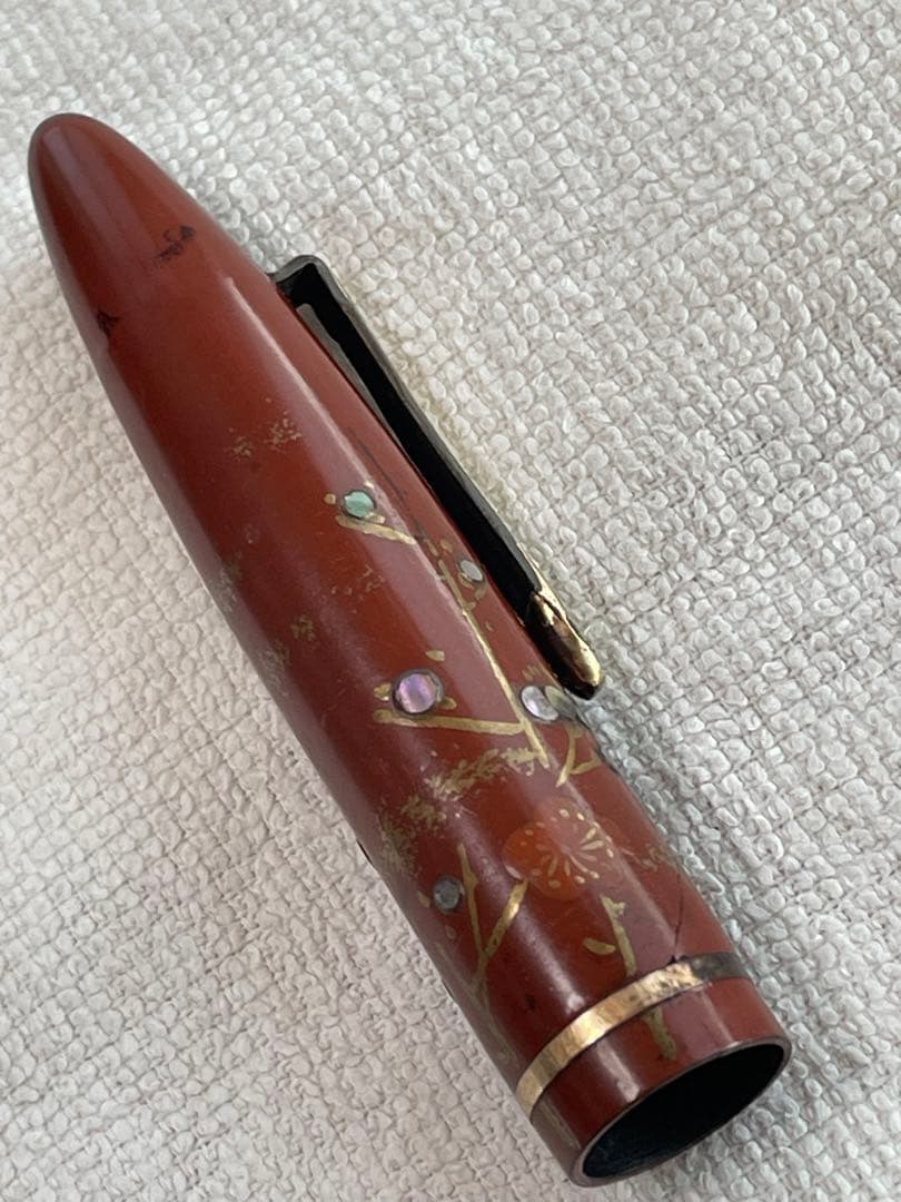 PLATINUM 蒔絵万年筆 梅と鶯　昭和レトロ